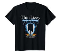 Thin Lizzy Thunder & Lightning Guitar T-Shirt, Youth, Black, Small