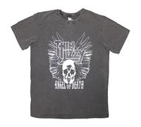 Thin Lizzy Unisex Adult Angel of Death Stone Wash T-Shirt (XL) (Charcoal Grey)