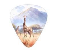 Thin, medium and heavy, 12 pieces guitar picks, African Savanna Giraffe wear-resistant guitar picks, suitable for guitar, bass, electric guitar, ukulele,