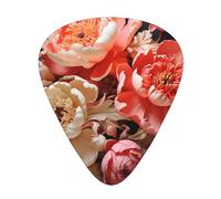 Thin, medium and heavy, 12 pieces guitar picks, Brightly colored peonies wear-resistant guitar picks, suitable for guitar, bass, electric guitar, ukulele,