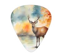 Thin, medium and heavy, 12 pieces guitar picks, Deer by the river wear-resistant guitar picks, suitable for guitar, bass, electric guitar, ukulele,