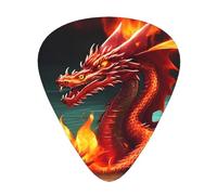 Thin, medium and heavy, 12 pieces guitar picks, Dragon King in Fire wear-resistant guitar picks, suitable for guitar, bass, electric guitar, ukulele,