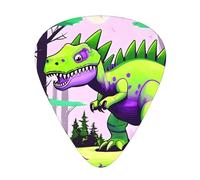 Thin, medium and heavy, 12 pieces guitar picks, Green dinosaur wear-resistant guitar picks, suitable for guitar, bass, electric guitar, ukulele,