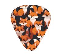 Thin, medium and heavy, 12 pieces guitar picks, lots of cartoon little foxes wear-resistant guitar picks, suitable for guitar, bass, electric guitar, ukulele,
