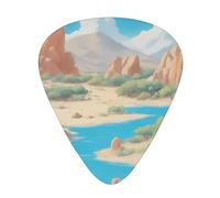 Thin, medium and heavy, 12 pieces guitar picks, oasis in the desert wear-resistant guitar picks, suitable for guitar, bass, electric guitar, ukulele,