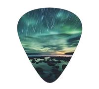 Thin, medium and heavy, 12 pieces guitar picks, Sea under the Aurora Borealis wear-resistant guitar picks, suitable for guitar, bass, electric guitar, ukulele,