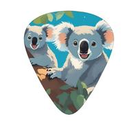 Thin, medium and heavy, 12 pieces guitar picks, Two happy koalas wear-resistant guitar picks, suitable for guitar, bass, electric guitar, ukulele,