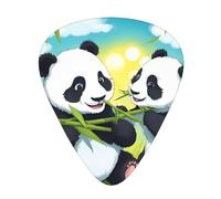 Thin, medium and heavy, 12 pieces guitar picks, Two happy pandas wear-resistant guitar picks, suitable for guitar, bass, electric guitar, ukulele,