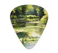Thin, medium and heavy, 12 pieces guitar picks, Water Lilies in the Pond wear-resistant guitar picks, suitable for guitar, bass, electric guitar, ukulele,