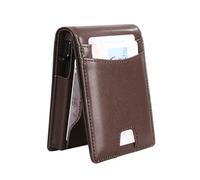 Thin Men ' s Leather Wallet with Swiping Blocking and Closure Quick Access Card Slot Business Gift Swiping Blocking Wallet