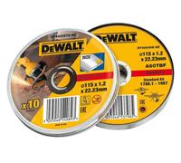 Thin Metal Cutting Discs 4 1/2" (115mm x 1.2mm x 22.23mm) - 10 Piece Tin - DEWAL