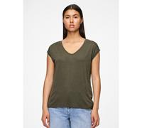 Thin Metallic Striped T-Shirt Khaki Green