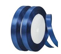 Thin Navy Blue Satin Ribbon 10mm for Gift Wrapping, 2x22m Balloon and Cake Decorations, Crafting, Union Jack British, Hair Bows, Bouquets