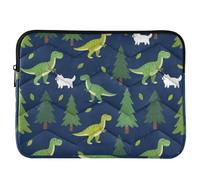 Thin Protective Laptop Bag Fits Inside Backpack & Handbag, Dinosaurs and Dogs, M