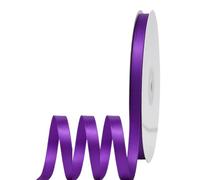 Thin Purple Satin Ribbon 6mm, 91m for Gift Wrapping, Balloons, Cakes, Crafting - Silk Thick Ribbon for Halloween, Xmas Party, Wedding, Bouquets, Cake Decorations