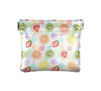 Thin Purse Pouch, Soccer Balls Green Mini Purse Small Change Bag, Pu Leather Change Purse for Women, Strawberries Pastel Light, One Size, Strawberries Pastel Light