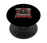 Thin Red Line American Firefighter Flag Fireman Gift PopSockets Adhesive PopGrip