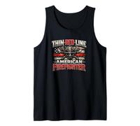 Thin Red Line American Firefighter Flag Fireman Gift Tank Top