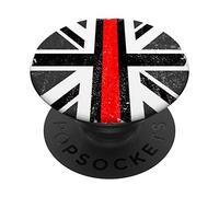 Thin Red Line Fire Brigade Union Jack UK Flag Fire Service PopSockets Grip and Stand for Phones and Tablets