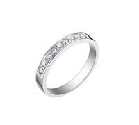 Thin Rings for Women, The Engagement Ring Silver with 0.25Ct Diamond 9K White Gold Size N 1/2