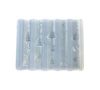 Thin Silicone Nails Art Mold Clear Christmas Stamping Plate Nails Stencils Manicure Tools for Manicurists Christmas Pattern Nail Stencil