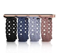 Thin Silicone Strap Compatible with Apple Watch Bands 40mm 38mm 41mm 44mm 45mm 42mm Thin Braided Lace Sport Strap Replacement Strap for Women, Black/Purple/Smoke/Navy Blue/Lavender Grey, 44/45/46/49