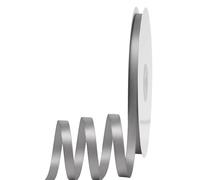 Thin Silver Gray Ribbon 6mm Satin Ribbons for Gift Wrapping,91m Cake Balloon Ribbon Silk Thick Ribbons Gray for Crafting,Christmas,Wedding,Hair Bows,Bouquet,Party,Cake Decoration