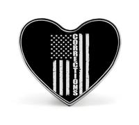Thin Silver Line Flag Corrections Officer Supporter Novelty Metal Badge 1″ Heart Form Brooch Pin Clothes Hat Bag Accessories Tie Decor