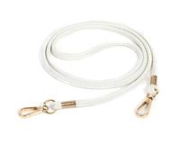 Thin Soft PU Leather Crossbody Replacement Chain Strap for Small Bag,Purse,Wallet,Clutch,Phone Case (White - Gold)