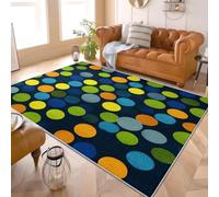 Thin Stain Resistant Area Rug Anti-Slip Floor Carpet Living Lounge Bedside Modern Polka Dots Texture Soft Rugs for Bedroom - Easy Clean Non Shedding Colorful Carpets Washable 120x180 cm