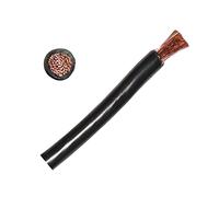 Thin Wall Cable Single Core 12v 24v 48v Black Red Round PVC Wire Auto Marine Solar Battery Power (10mm2 Black 70A, 5 Metre Coil)