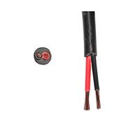 Thin Wall Cable Twin 2 Core 12v 24v Black Red Round PVC Wire Auto Marine Solar (2.00mm2 25A, 15 Metre Coil)