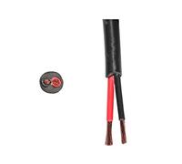 Thin Wall Cable Twin 2 Core 12v 24v Black Red Round PVC Wire Auto Marine Solar (2.50mm2 29A, 15 Metre Coil)