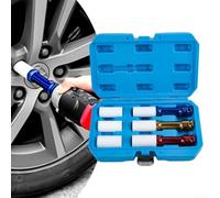 Thin Wall Lug Nut Socket Set 12 with Hollow Core and Extended Length for Impact Tool Use in Vehicle Wheel Repair