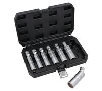 Thin Walled Swivel Magnetic Spark Plug Sockets 12 Point 3/8in Drive MM SAE 7pc