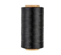 Thin Wax Polyester Thread, 0.45mm, 547 Yards, 3 Ply Round Waxed Cord Strings for Sewing, Beading, Binding, Micro Braiding, Fine Leather Craft and Micro Macrame Jewelry - Black
