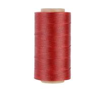 Thin Wax Polyester Thread, 0.45mm, 547 Yards, 3 Ply Round Waxed Cord Strings for Sewing, Beading, Binding, Micro Braiding, Fine Leather Craft and Micro Macrame Jewelry - Rust Red