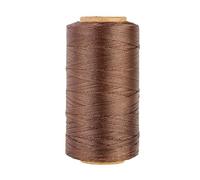 Thin Wax Polyester Thread, 0.45mm, 547 Yards, 3 Ply Round Waxed Cord Strings for Sewing, Beading, Binding, Micro Braiding, Fine Leather Craft and Micro Macrame Jewelry - Deep Coffee