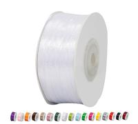 Thin White Satin Ribbon 3mm, 91m for Gift Wrapping, Balloon, Cake, Crafting, Christmas, Union Jack British, Hair Bows, Party, Decorations