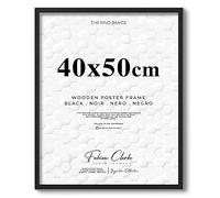 Thin Wooden Picture Frame for Posters Poster Prints and Photos with Plexiglass Front For Safety Hang on the Wall in Portrait or Landscape Ideal for Interior Design (40x50cm, Black)