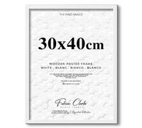 Thin Wooden Picture Frame for Posters Poster Prints and Photos with Plexiglass Front For Safety Hang on the Wall in Portrait or Landscape Ideal for Interior Design (30x40cm, White)