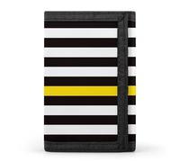 Thin Yellow Gold Line U.S.A Flag Trifold Men's Wallets with 8 Card Slots & Key Hook Slim Travel Purse Money Clip