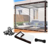 Thin Yet Durable Clear Waterproof Tarp, Transparent Cover with Grommets for Patio Shade Gazebo Small Garden Outdoor Use Clear, 6×12 FT