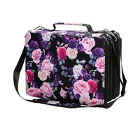 THINCAN 168/224 Slots Leather Marker Case with Shoulder Strap Large Multi-Layer Markers Holder Carrying Bag for Paint Brush Art Enthusiast Pen Case