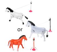 THINCAN 1PC Electric Cartoon Horse Toy Running Birthday Boys Anti-Collision Suction Fixed Cartoon Horses For Kids