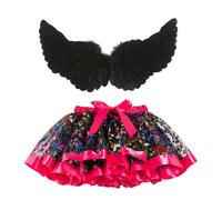 THINCAN 2Pcs Dress Up Clothes For Little Girls Princess Dress Up Fairy Costume Set Wing And Tutu Skirt Costume Tutu Skirt Outfit Girls