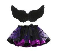 THINCAN 2Pcs Dress Up Clothes For Little Girls Princess Dress Up Fairy Costume Set Wing And Tutu Skirt Costume Tutu Skirt Outfit Girls