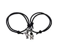 THINCAN 2pieces Couples Bracelets Cute Astronaut Elastic Rope Use Hand Rope Hair For Best Heart