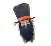THINCAN Abrahams Lincolns Costume With Fake Beard Top Hat Accessories Halloween Presidents Day Outfit Historical Dressing Up Set Presidents Day Costume