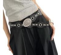 THINCAN Adjustable Cowgirl Belt Retro Studded PU Leather Waist Girdle Western Charm Waist Accessory For Jeans And Dresses PU Leather Girdle With Metal Studs